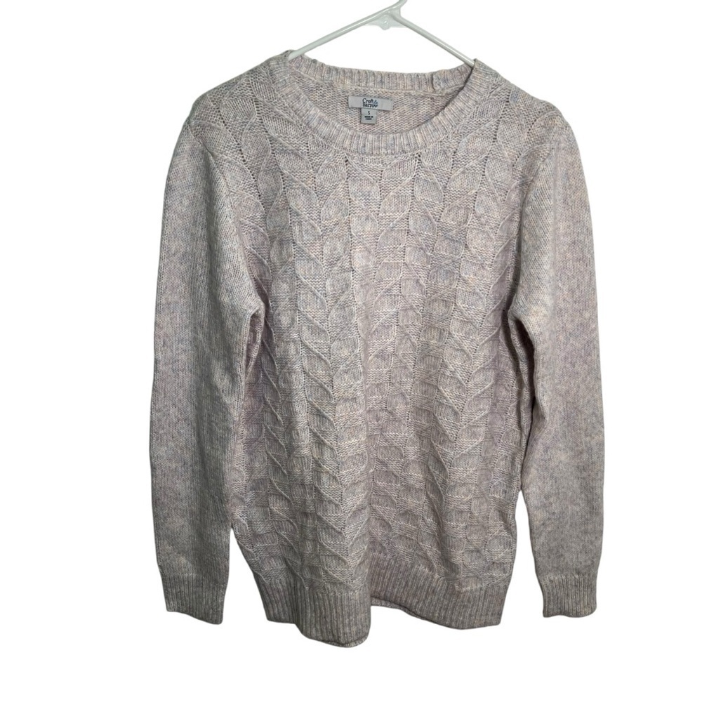 Croft & Barrow Women's Size Small Scoop Neck Sweater Cableknit Pink Cotton Candy